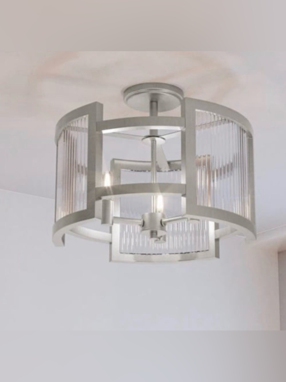 Quoizel Lexon 13-in Brushed Nickel Indoor 3
-Light Semi-flush Mount Light